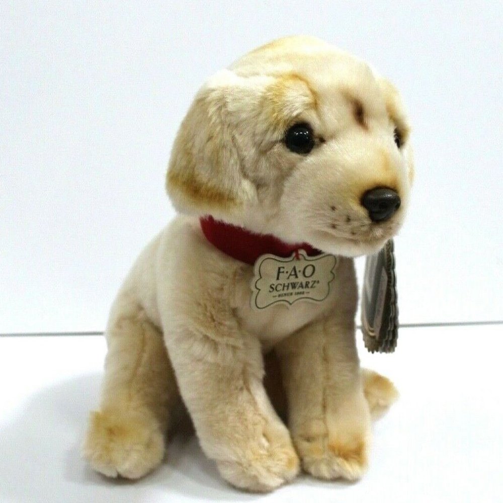 FAO Schwarz Labrador Puppy Dog Plush Stuffed Animal 10"